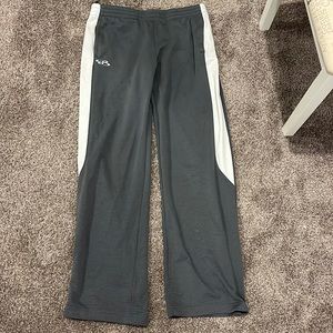 Gray and White Boombah sweatpants